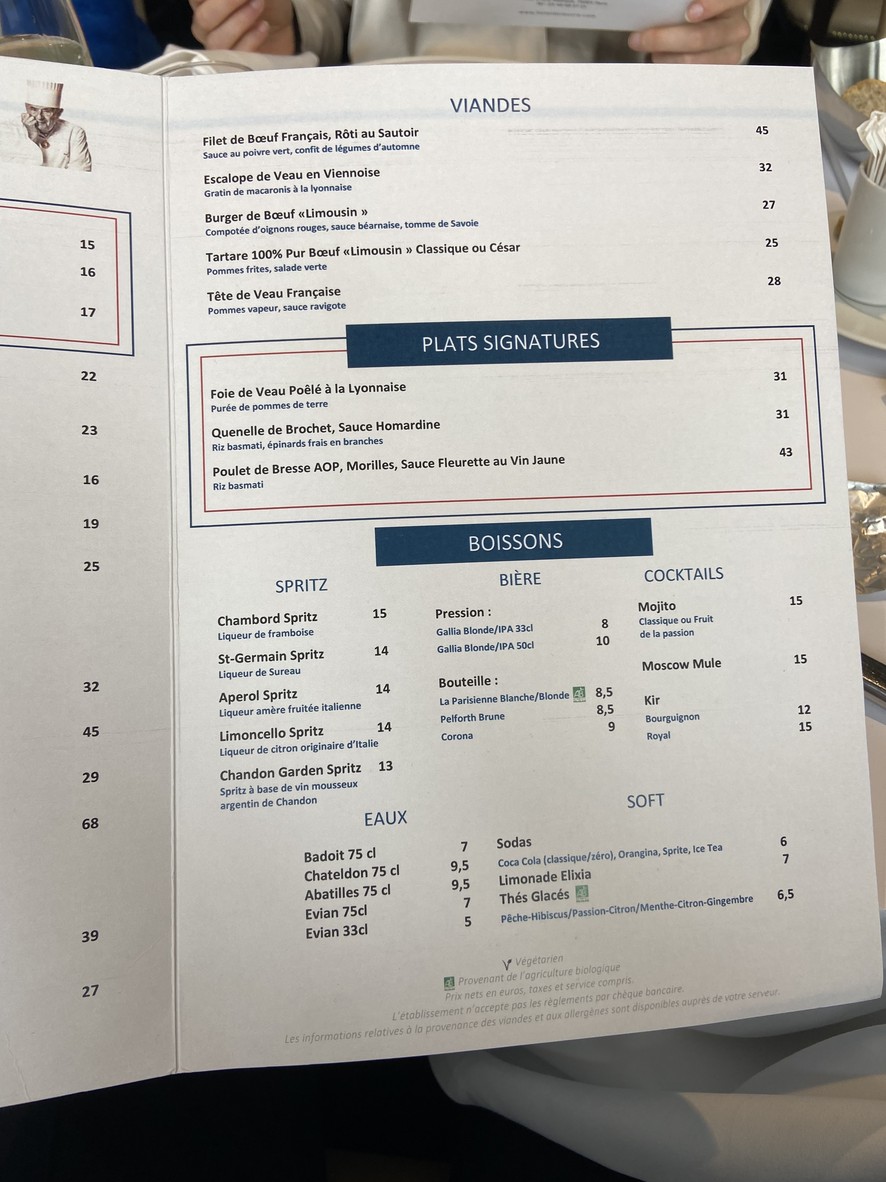 Brasserie du Louvre menu 3
