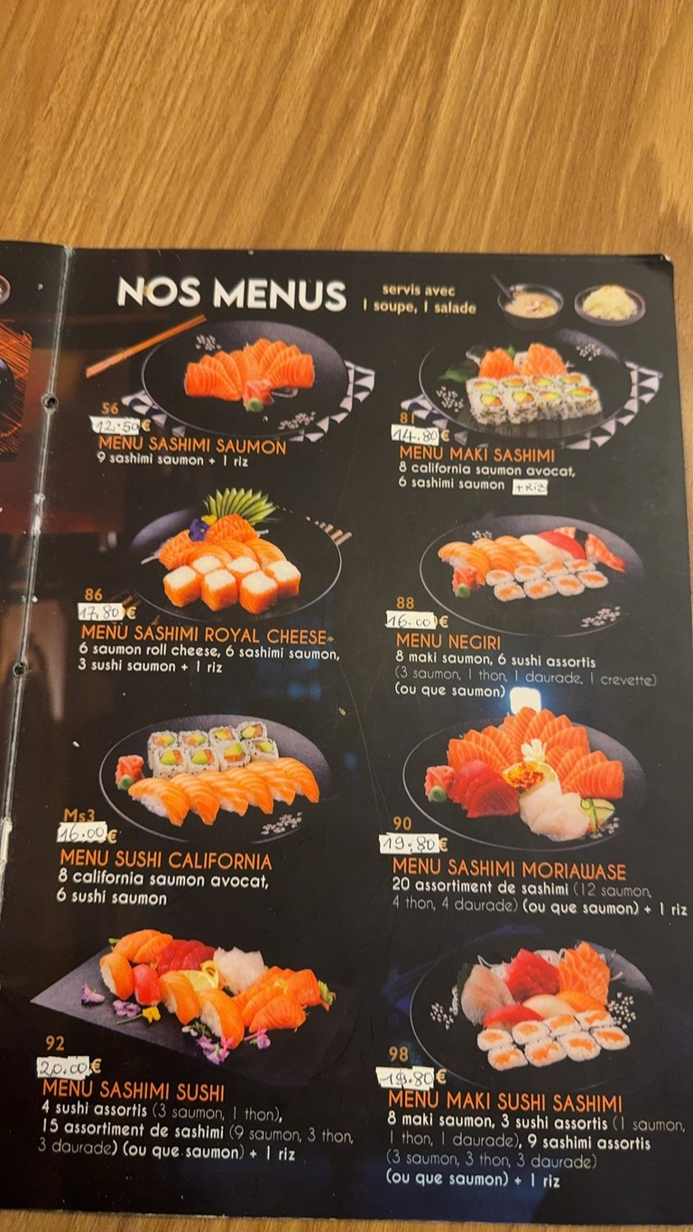 Tokioyaki menu 1