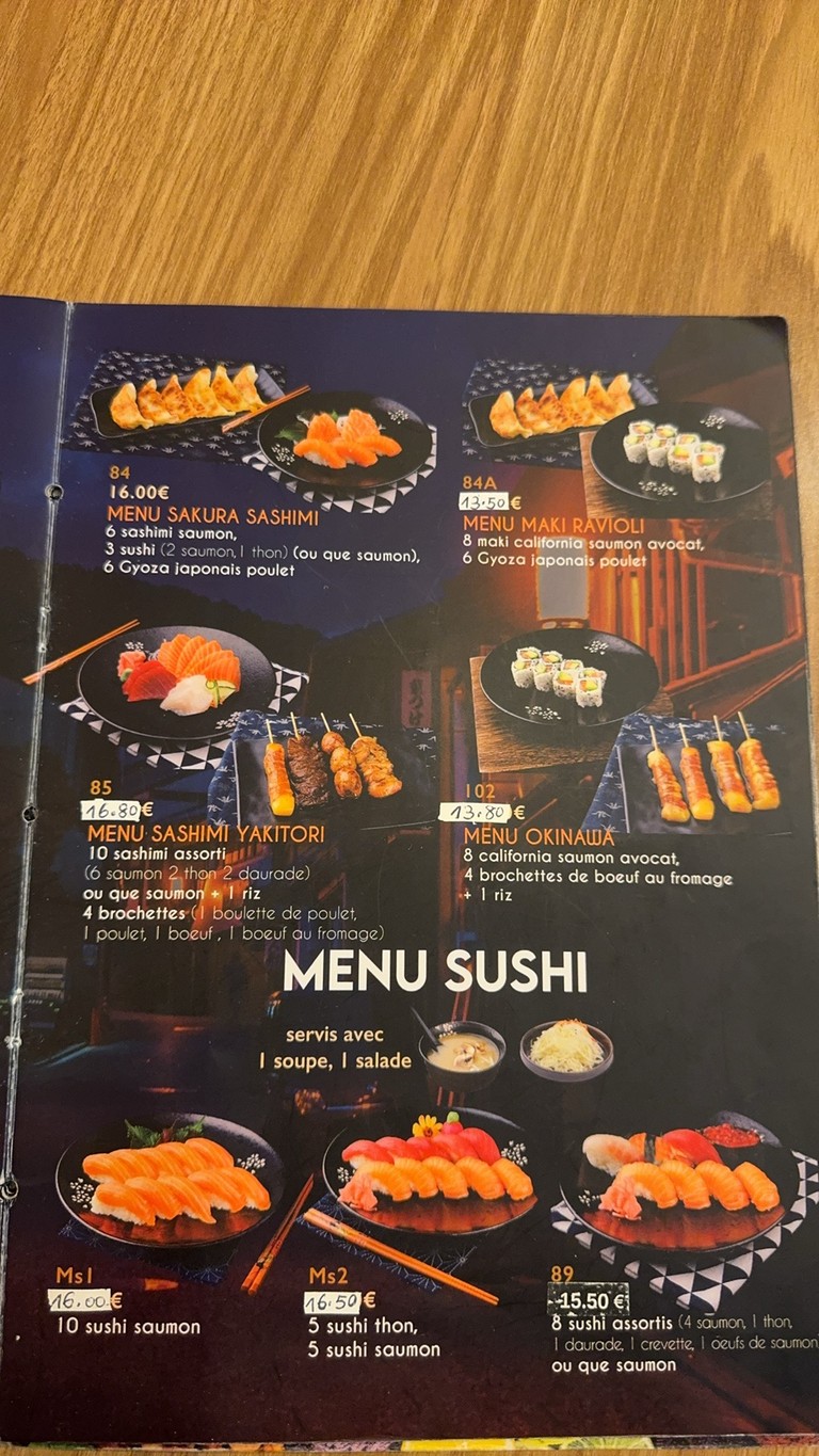 Tokioyaki menu 2