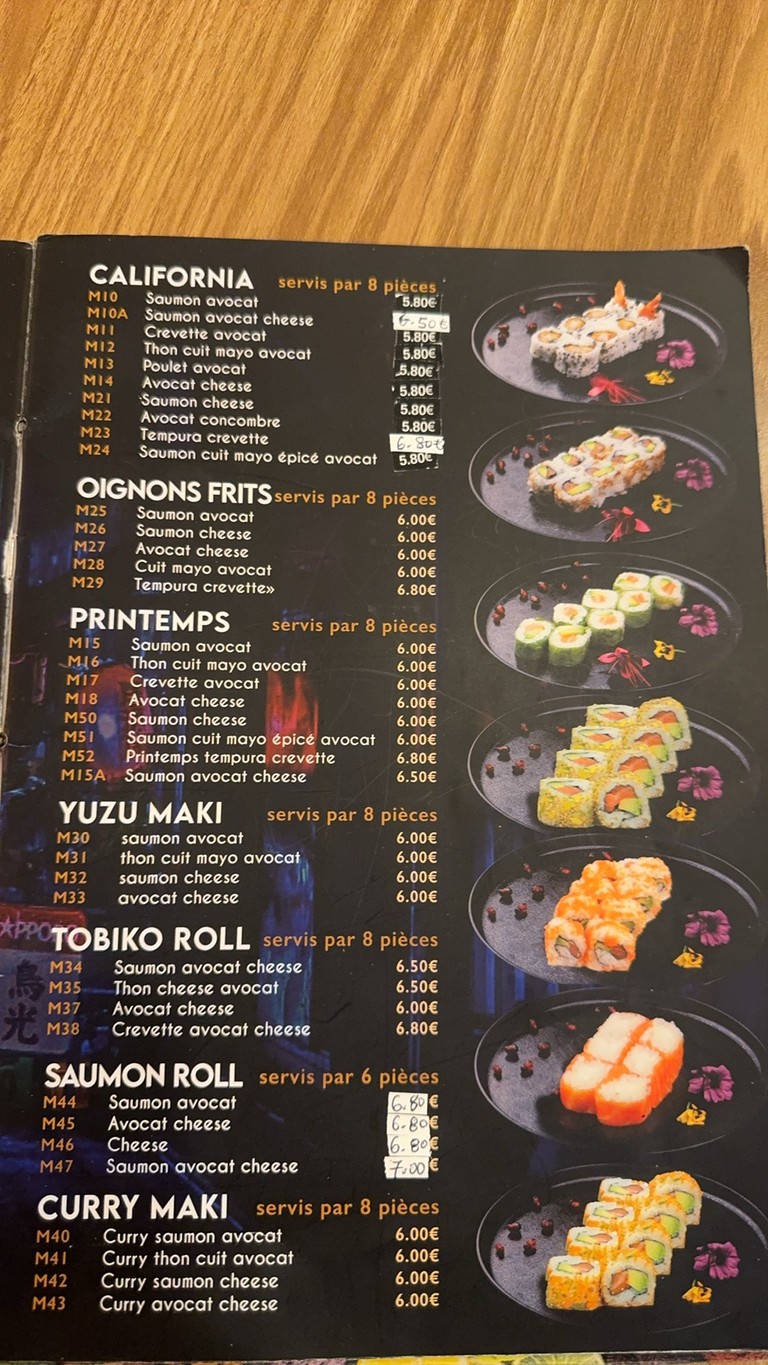 Tokioyaki menu 4