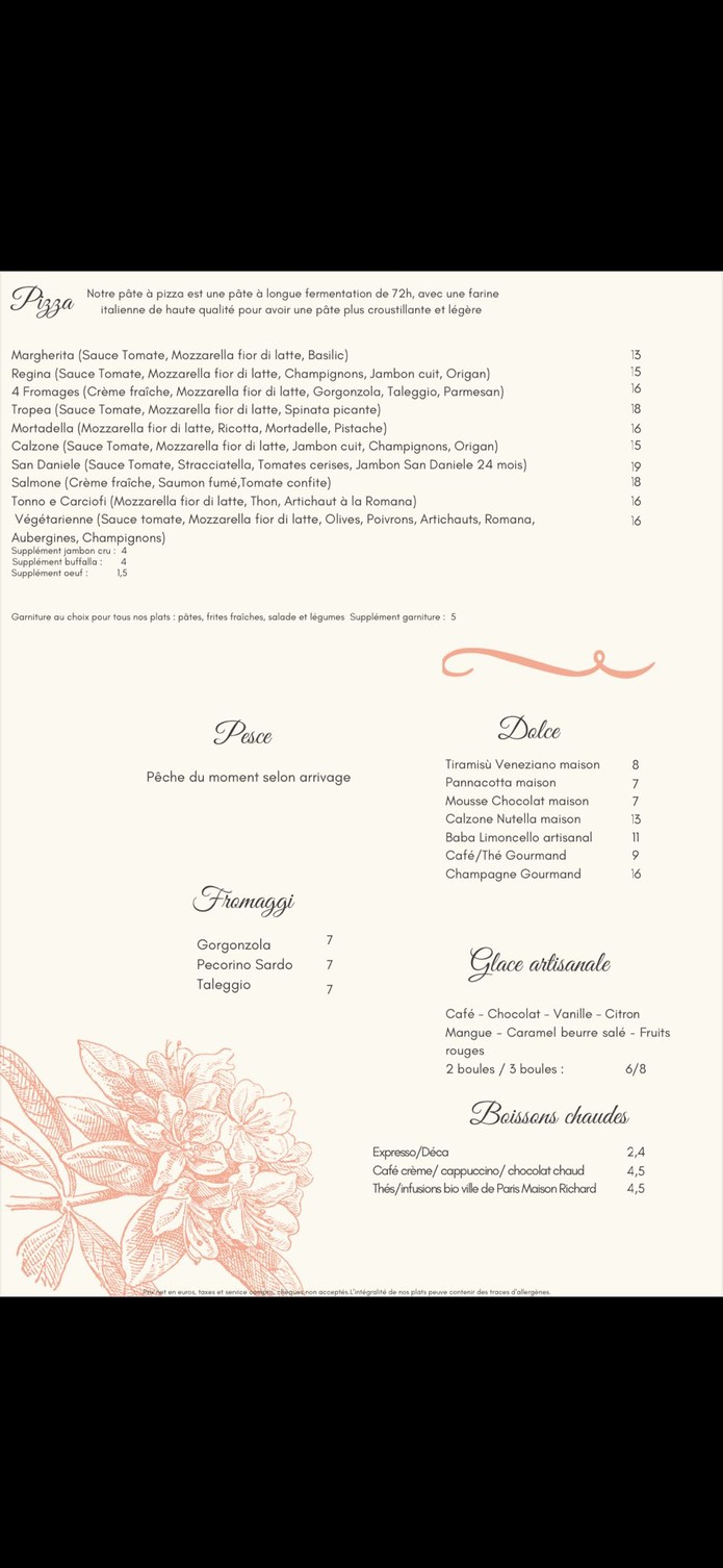 Villa Fleury menu 2