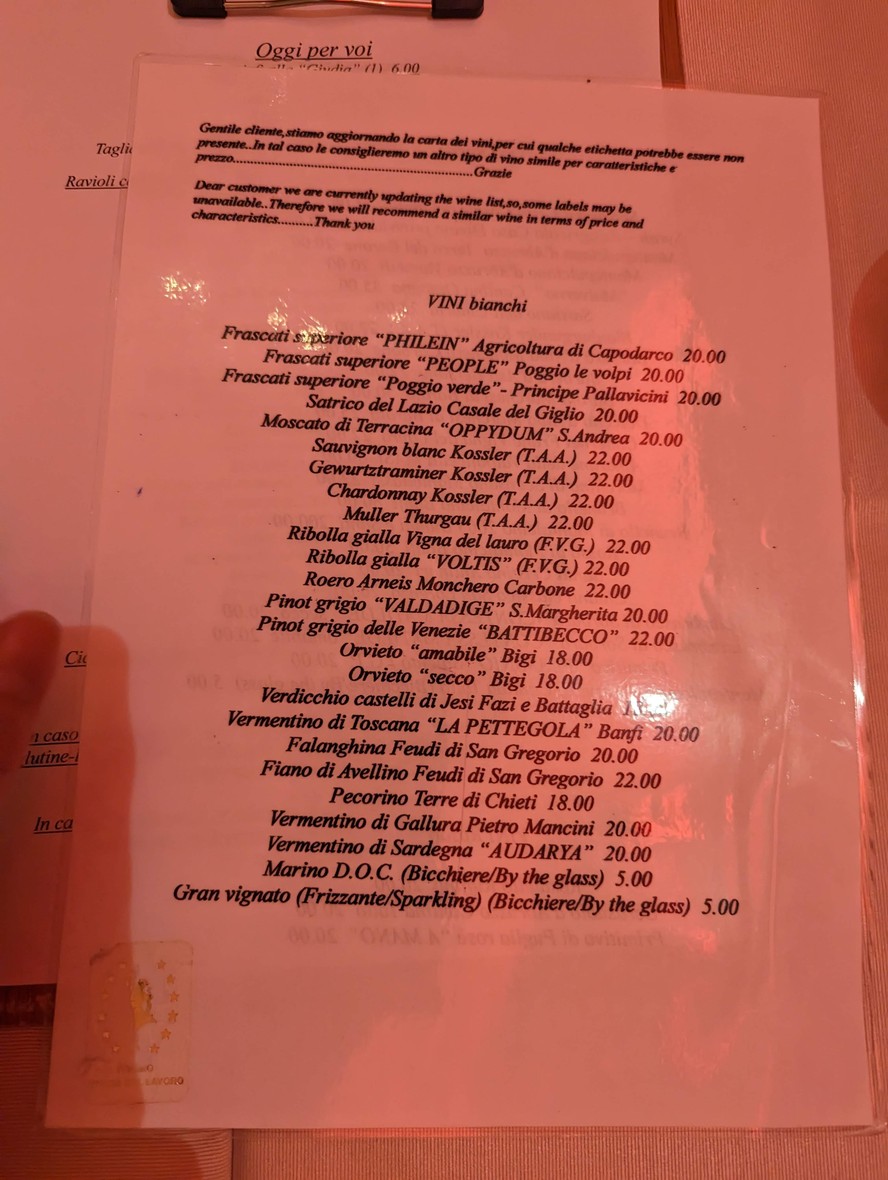 La Vecchia Conca menu 4
