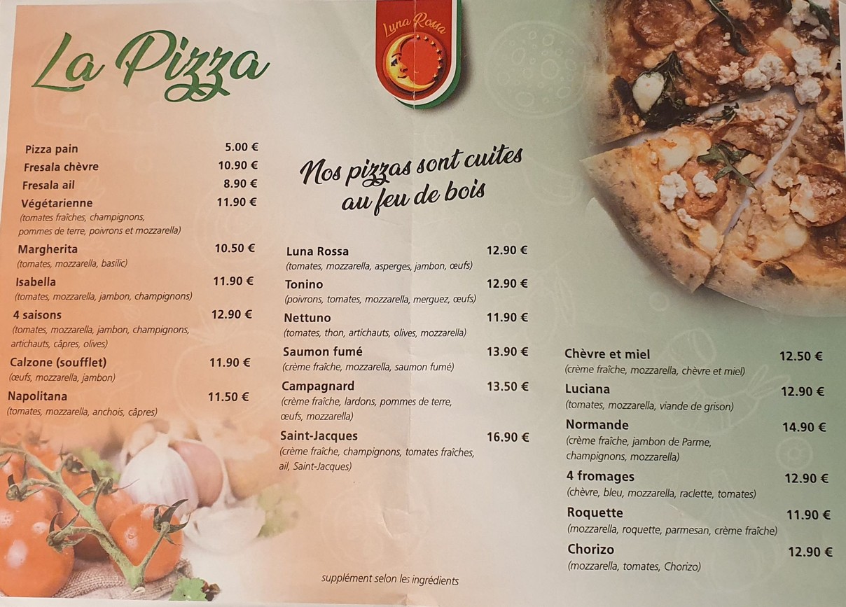 Luna Rossa menu 2