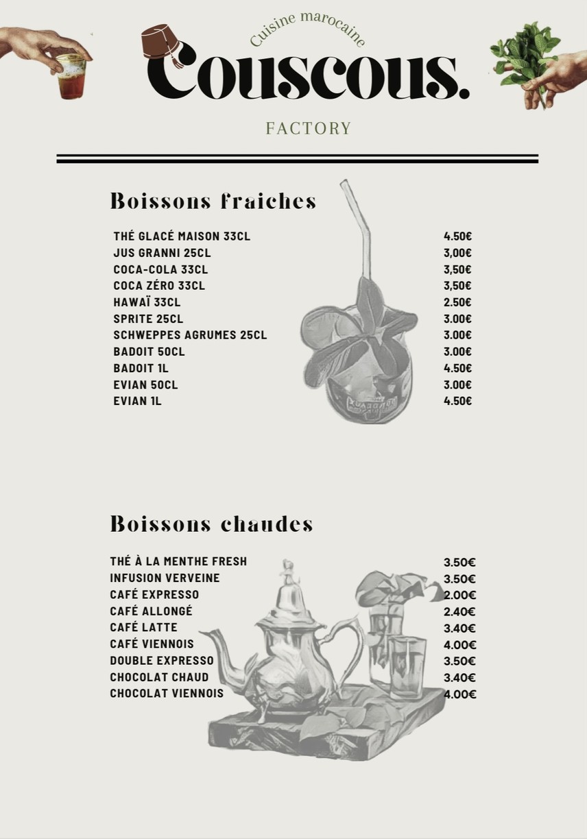 Couscous Factory menu 2
