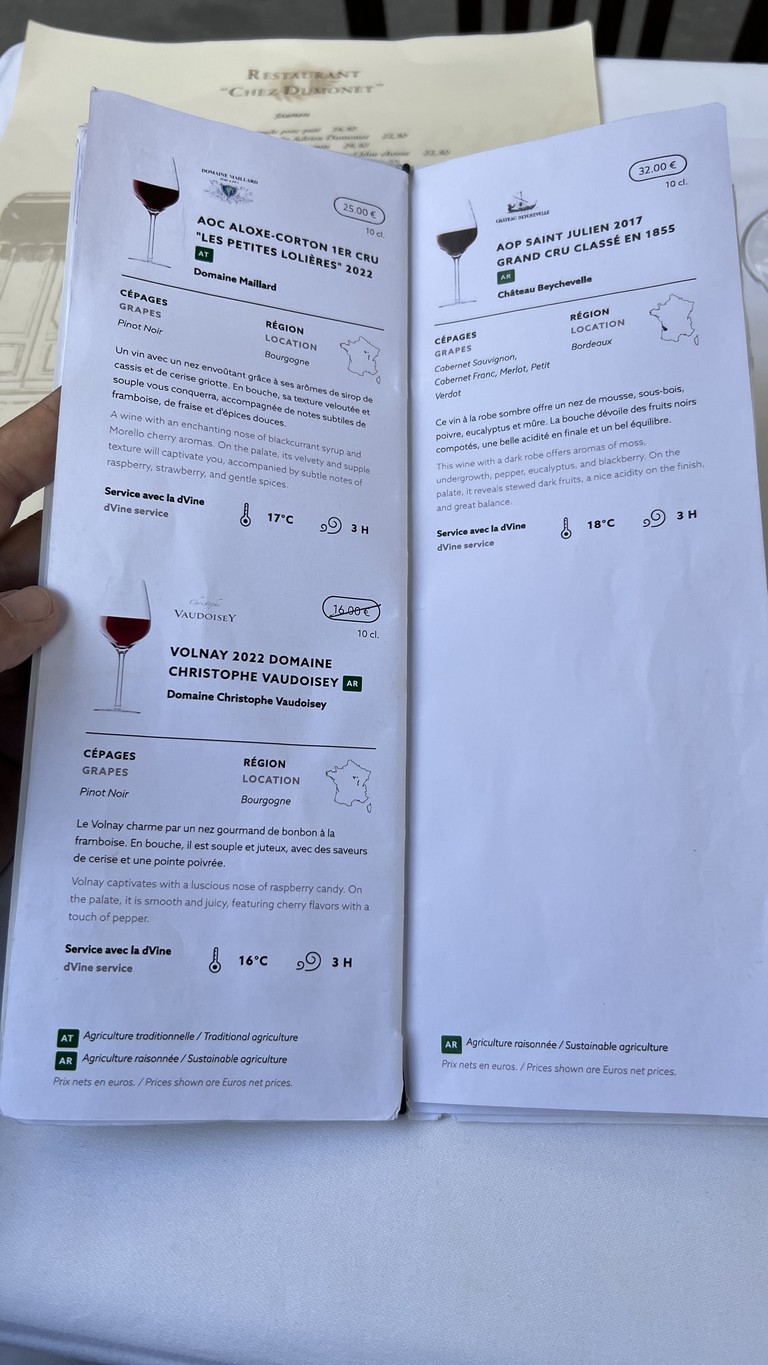 Joséphine Chez Dumonet menu 5