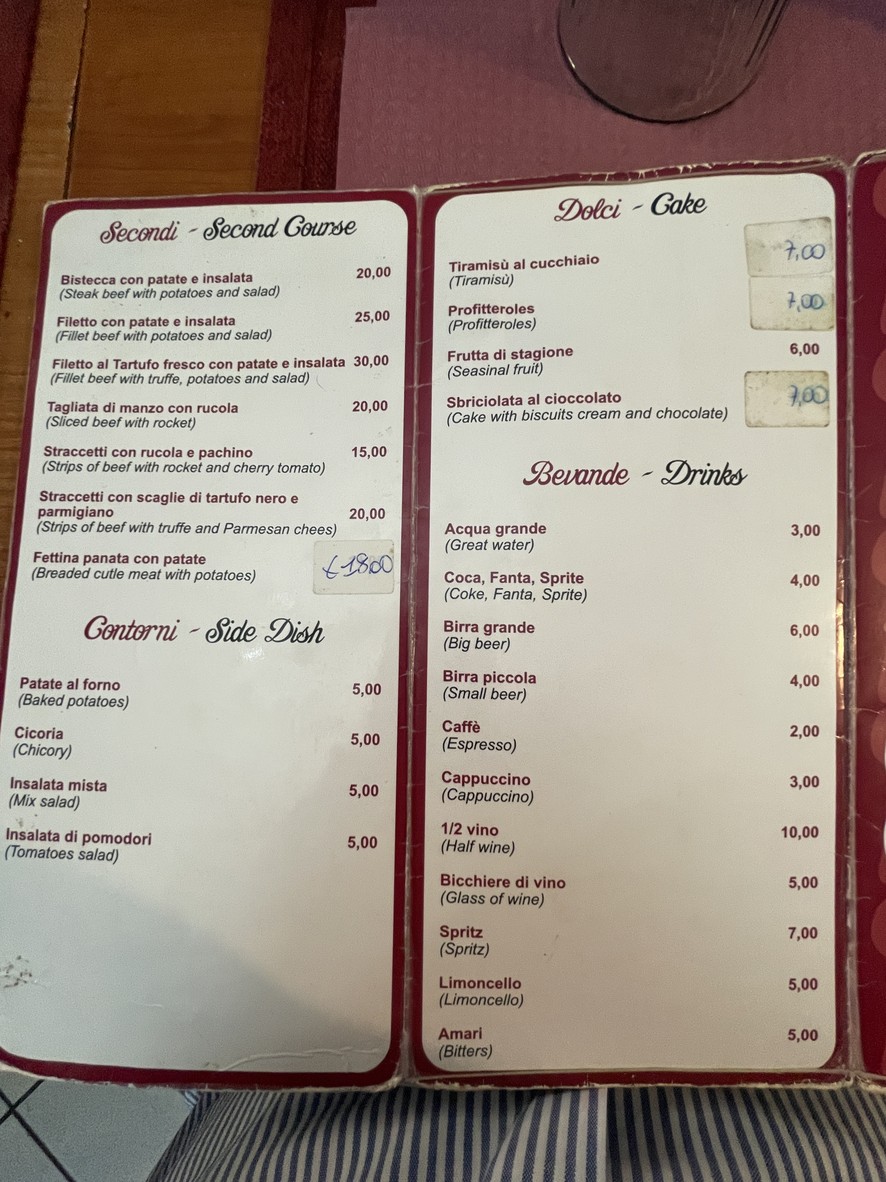 Bistro' al 133 menu 3