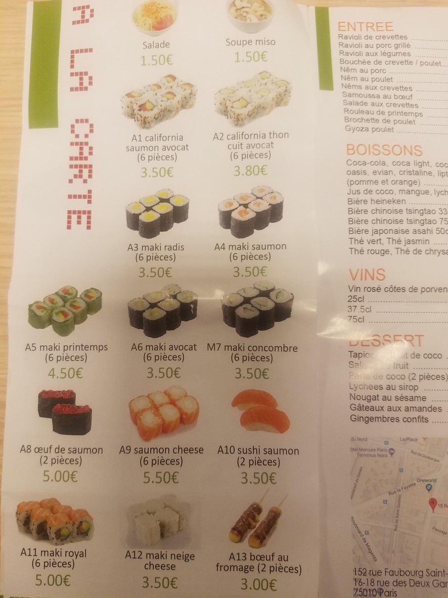 Petite Etoile menu 2