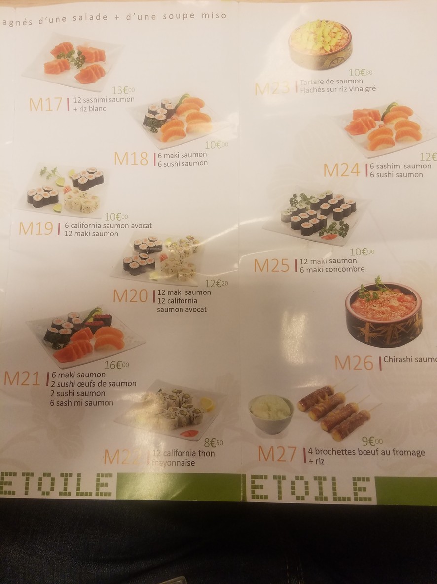 Petite Etoile menu 3