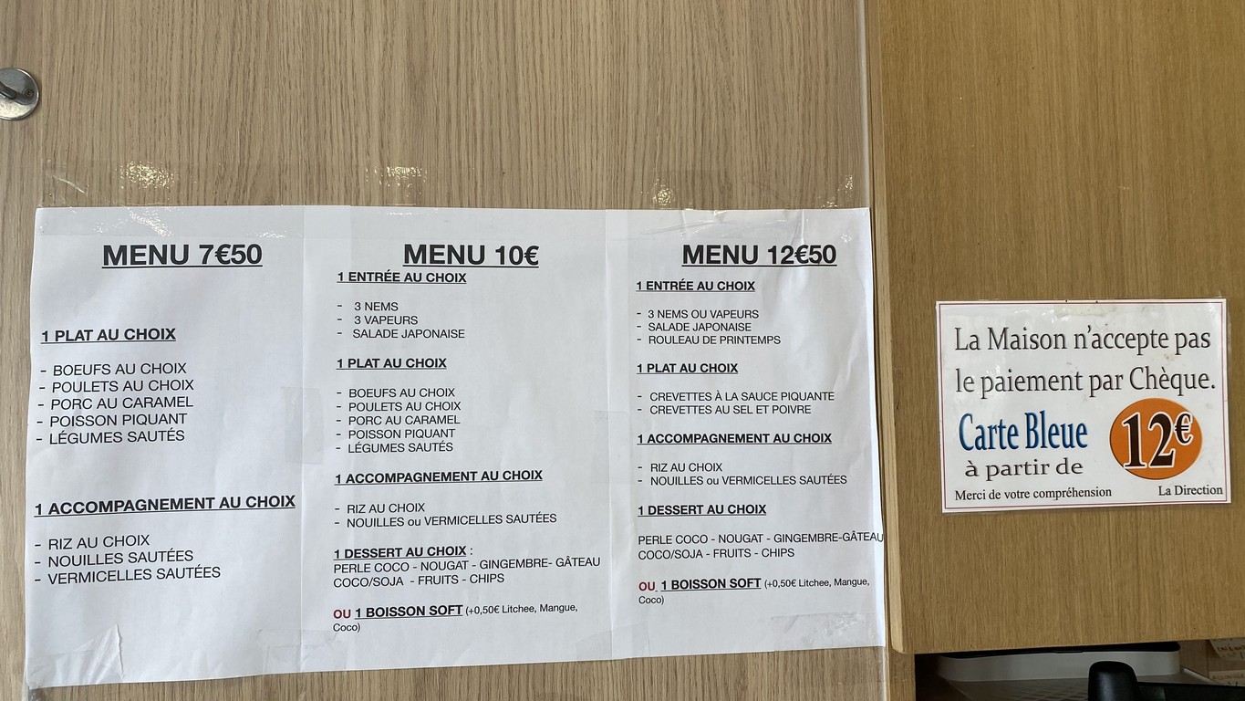 Aux Délices d'Alfort menu 1