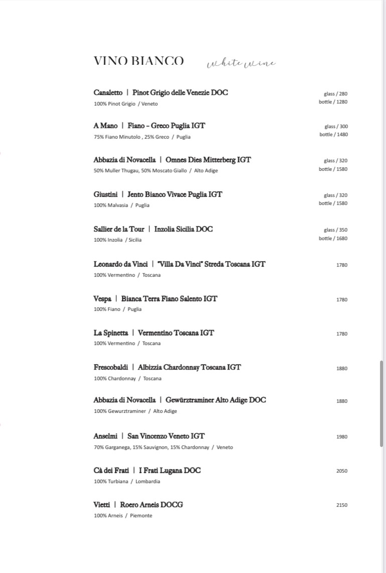 ANTICO FORNO Lǎo Kǎoxiāng Yìshì Pīzà Cānjiǔ menu 2
