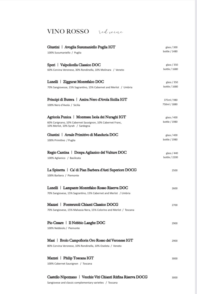 ANTICO FORNO Lǎo Kǎoxiāng Yìshì Pīzà Cānjiǔ menu 3