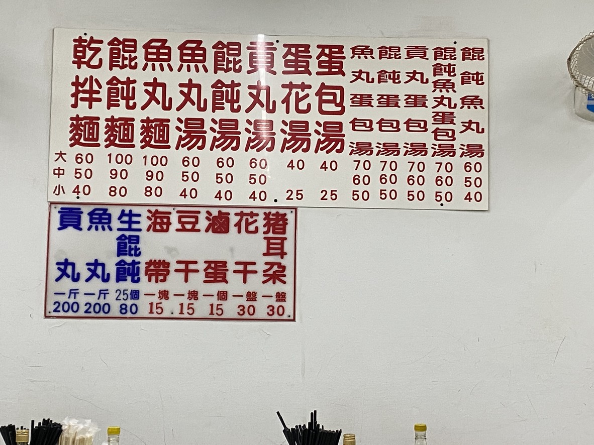 Zhongyuan Fuzhou Ganmian menu 1