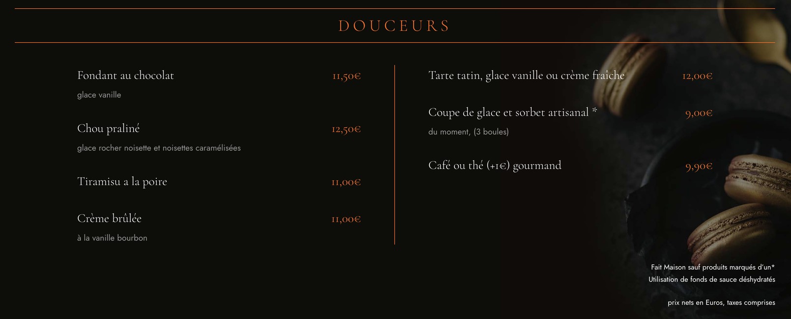 Cocorico menu 4