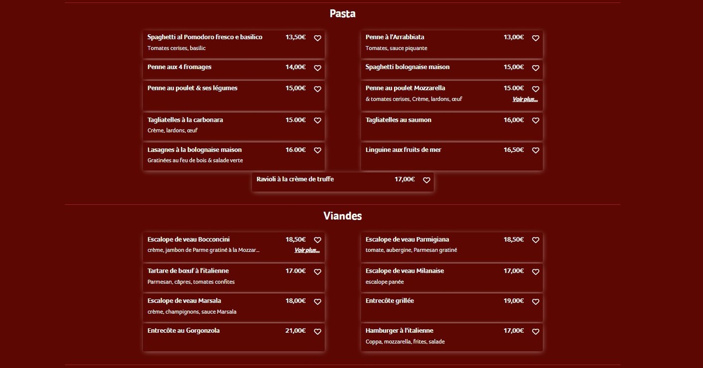 La Serenissima menu 2