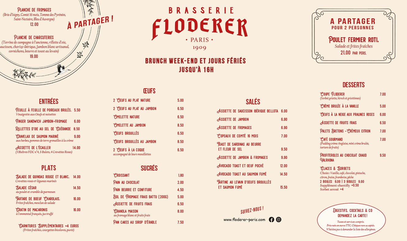 Brasserie Floderer menu 2