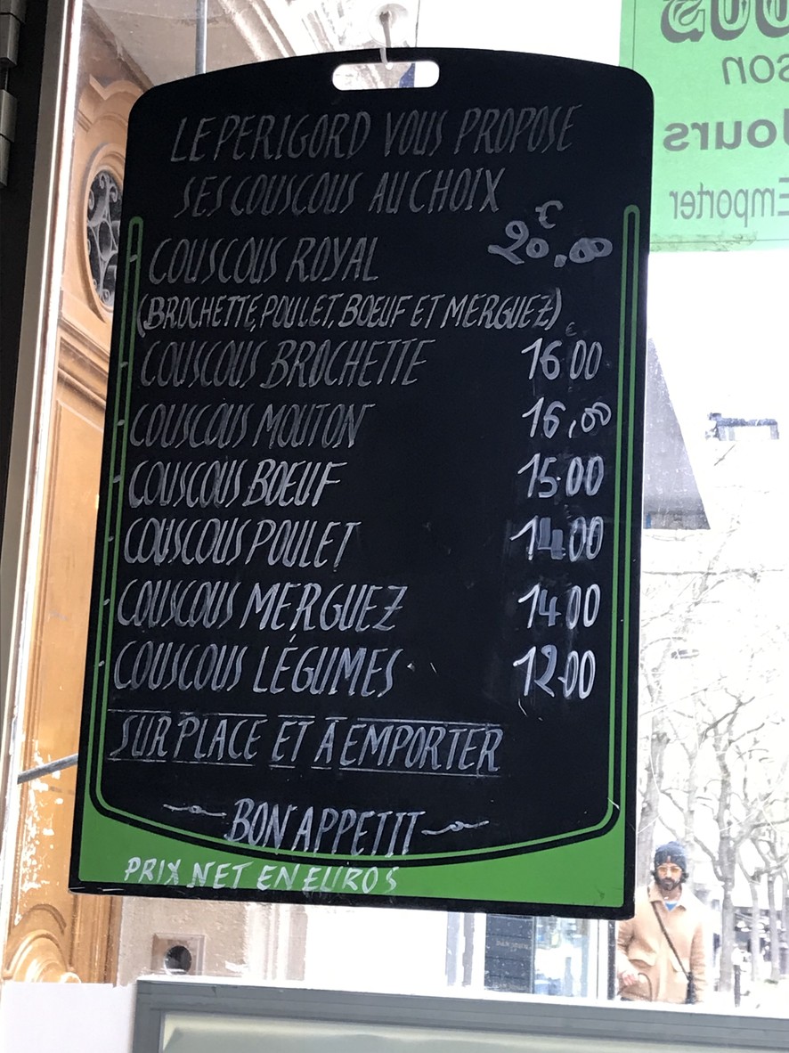 Le Périgord menu 1