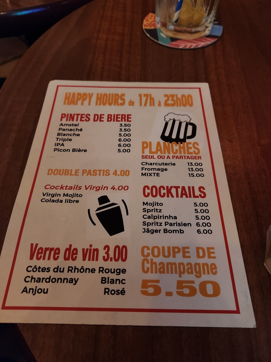 Le Nova menu 1