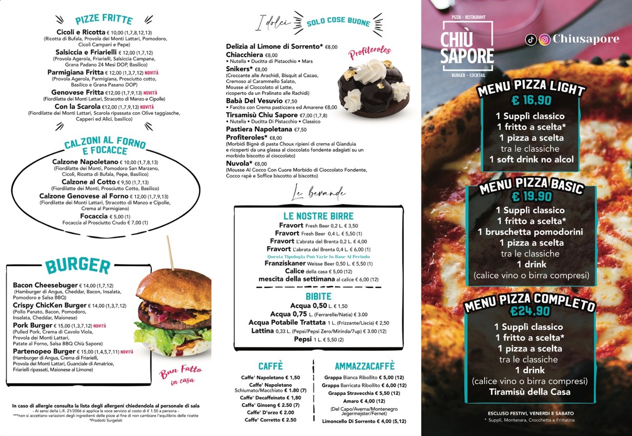 Chiù Sapore Tuscolana menu 2
