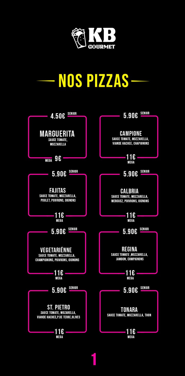 Kebab gourmet menu 1