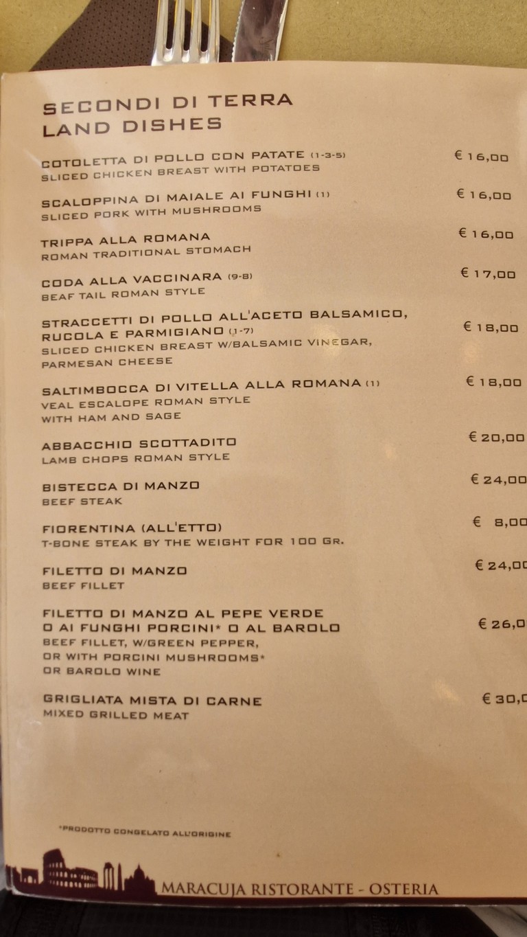 Osteria Maracuja menu 4