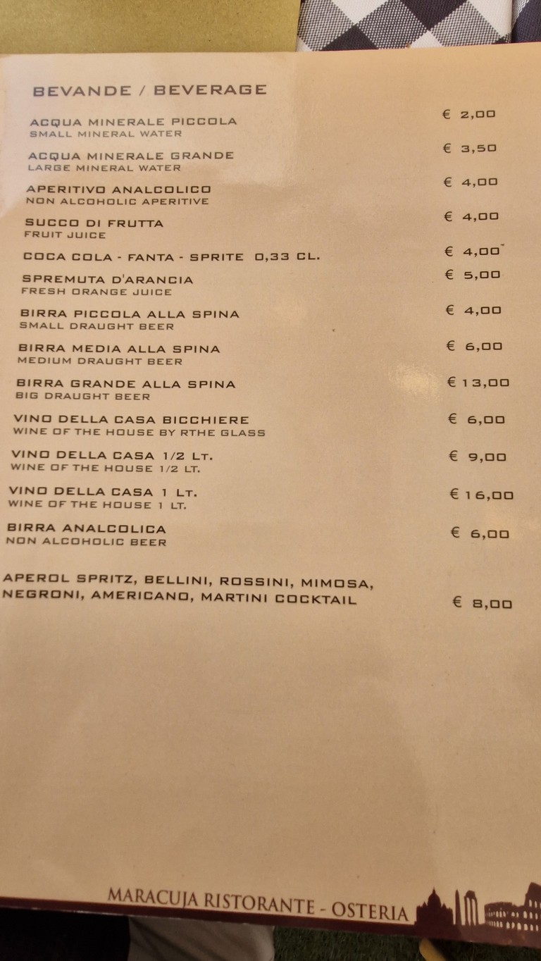 Osteria Maracuja menu 5