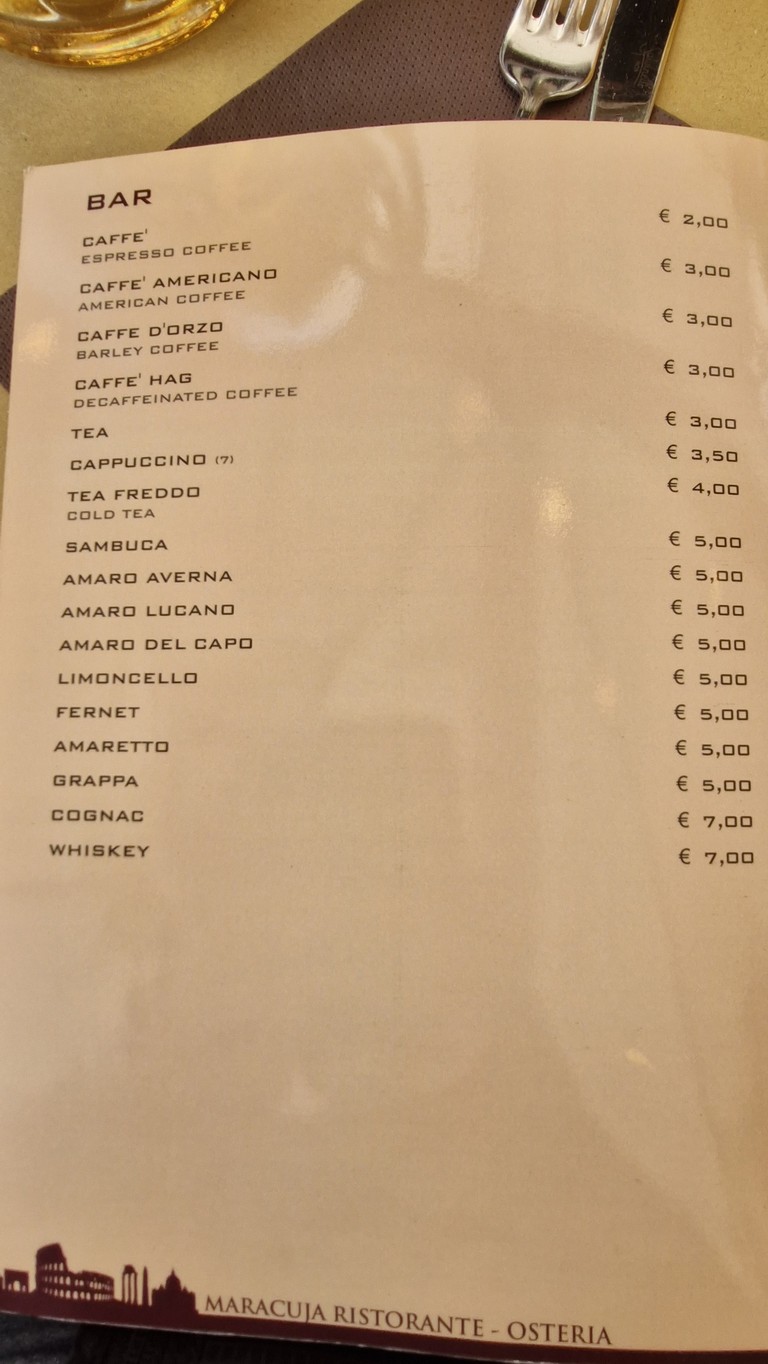 Osteria Maracuja menu 6
