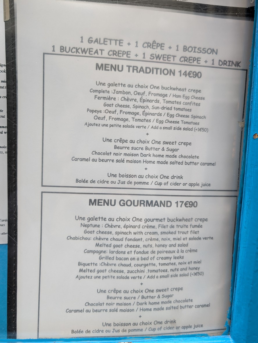 Crêperie Little Breizh menu 1