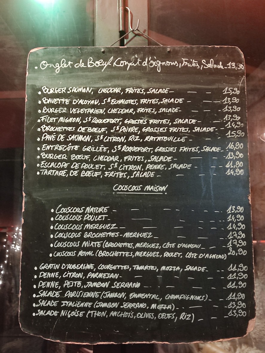 Baraquai menu 1