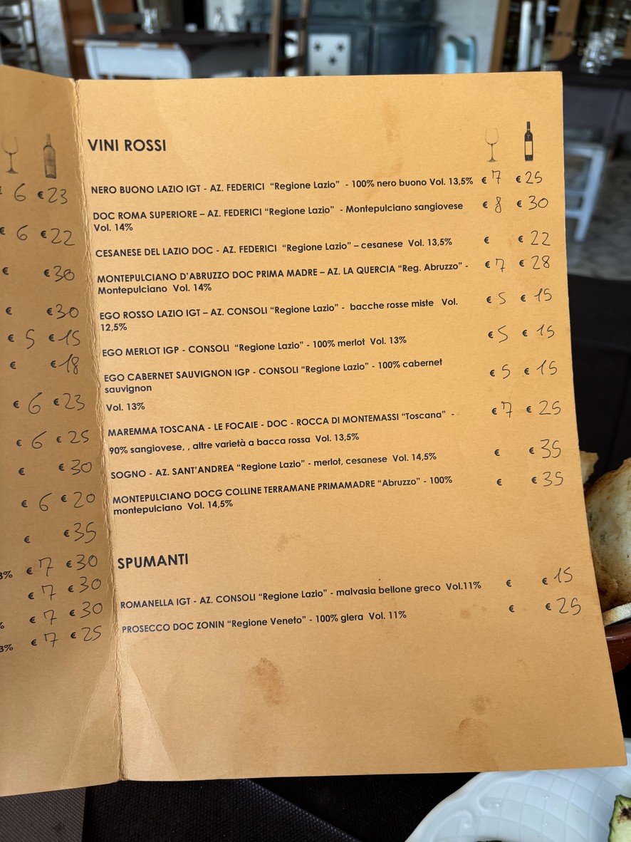 Hostaria Romana Enrico menu 4