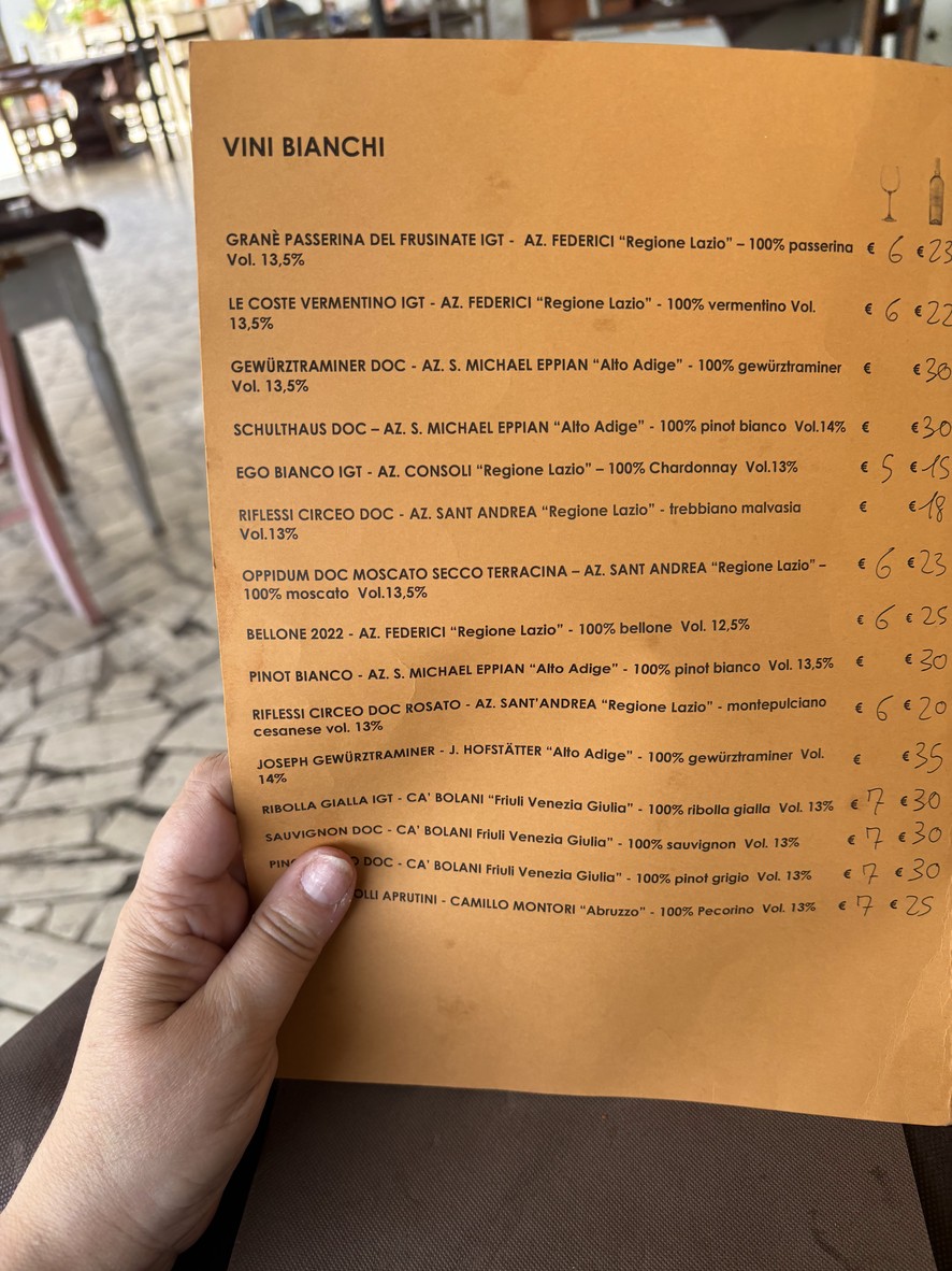 Hostaria Romana Enrico menu 5
