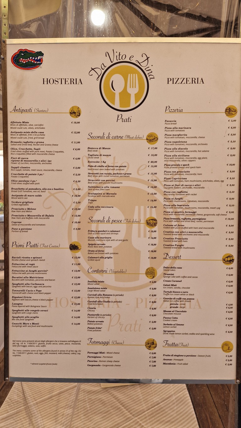 Da Vito e Dina menu 1