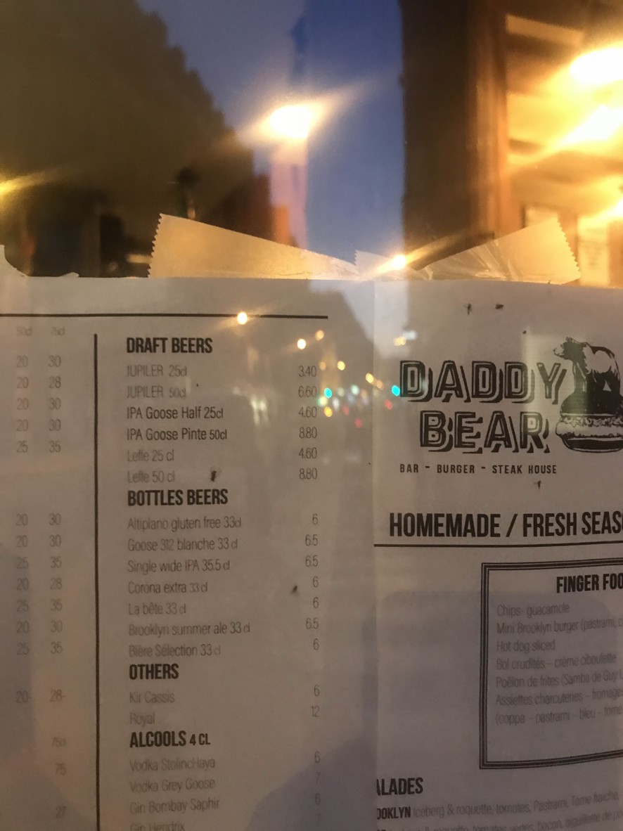 Daddy bear menu 2