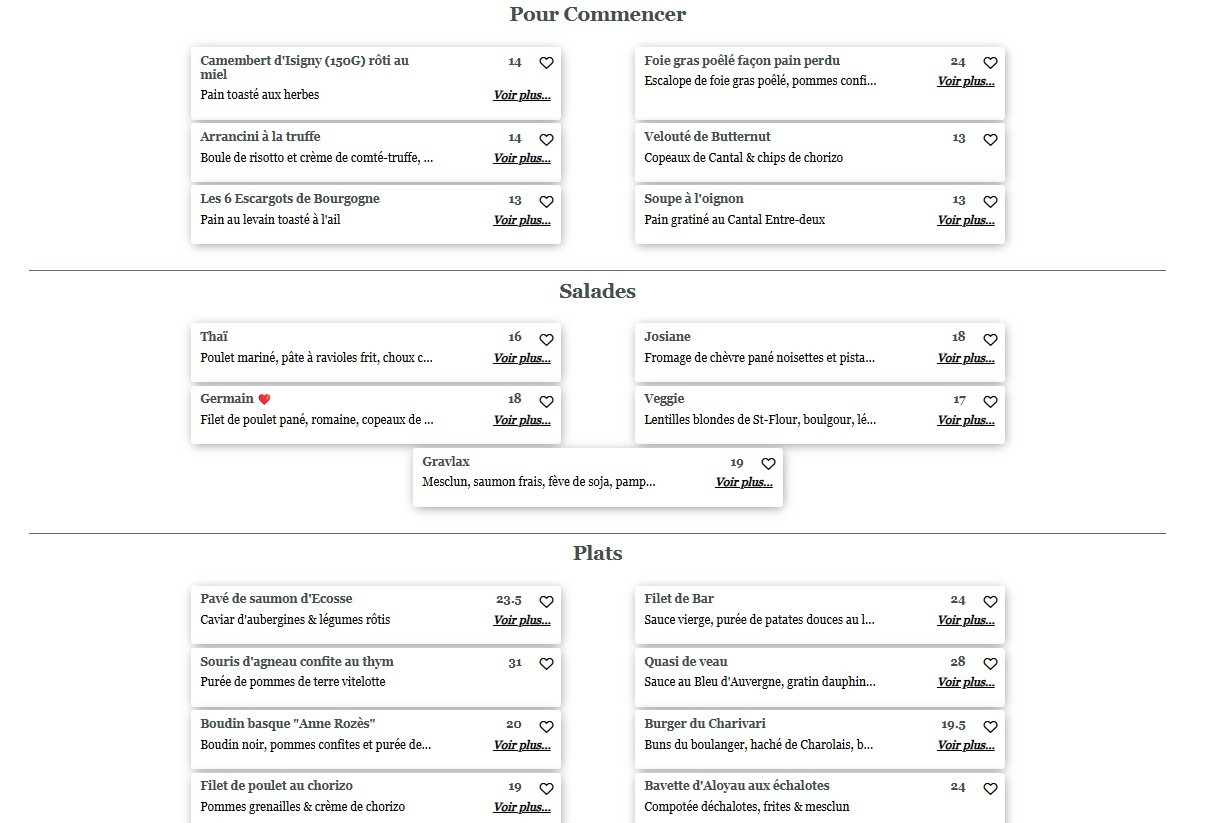 Charivari menu 1