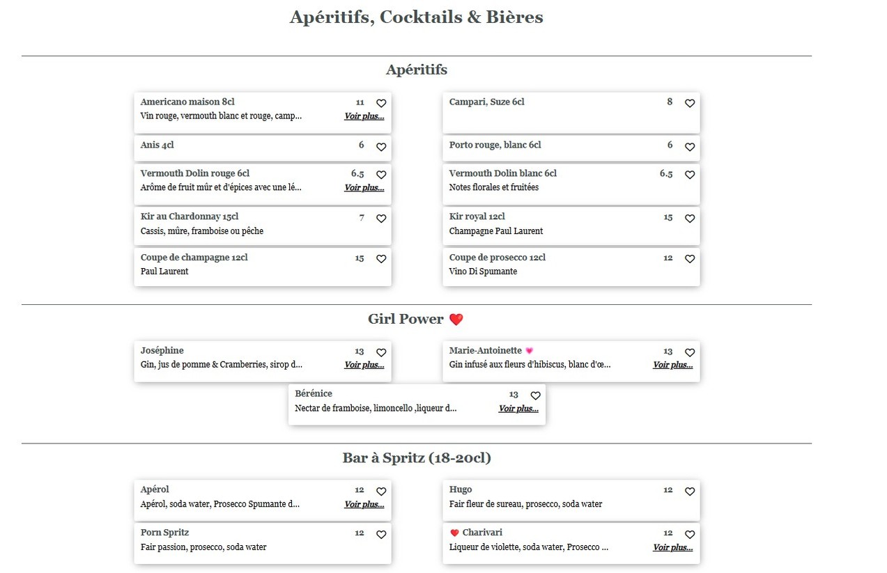 Charivari menu 3