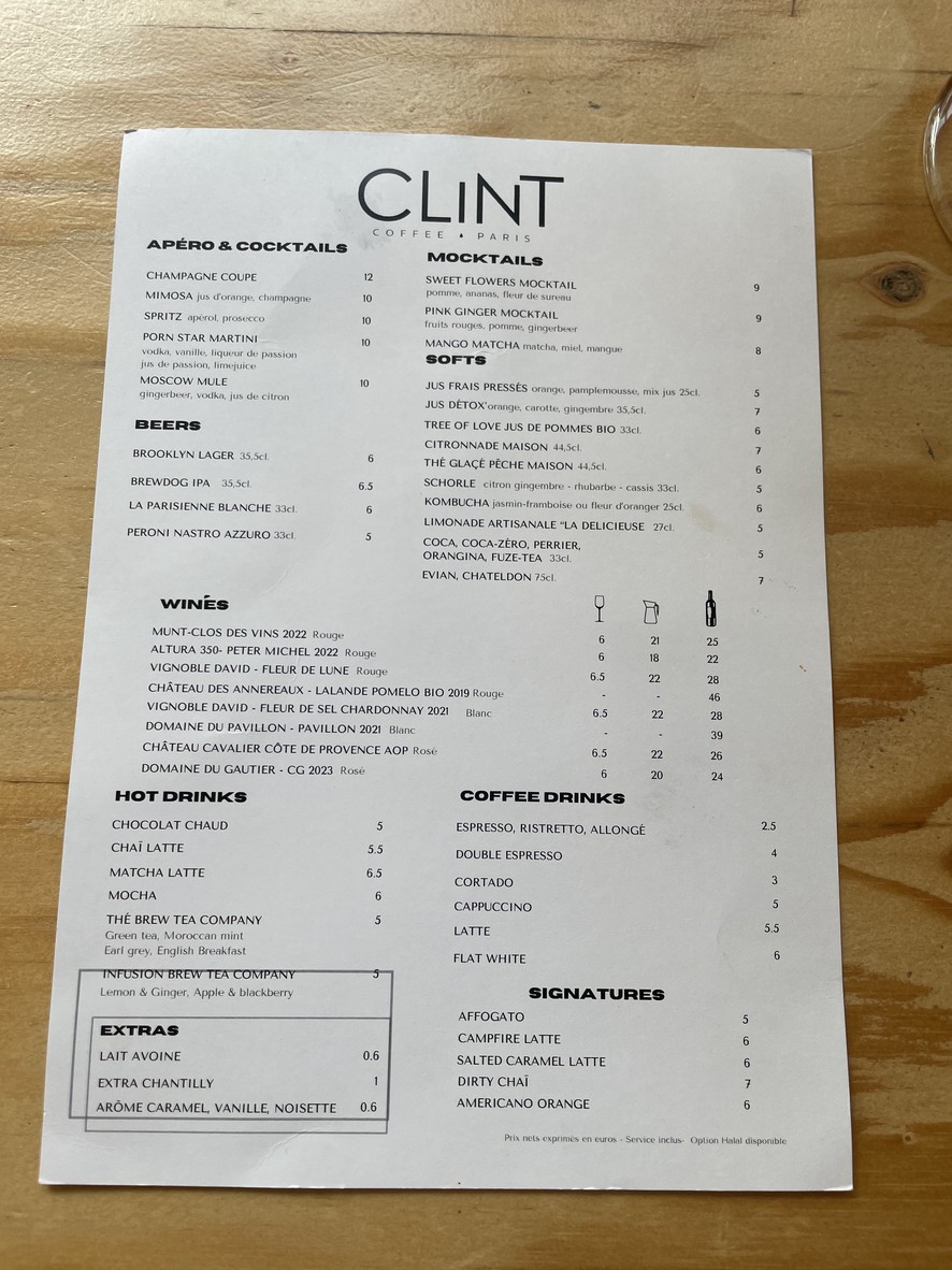CLINT Roquette menu 3