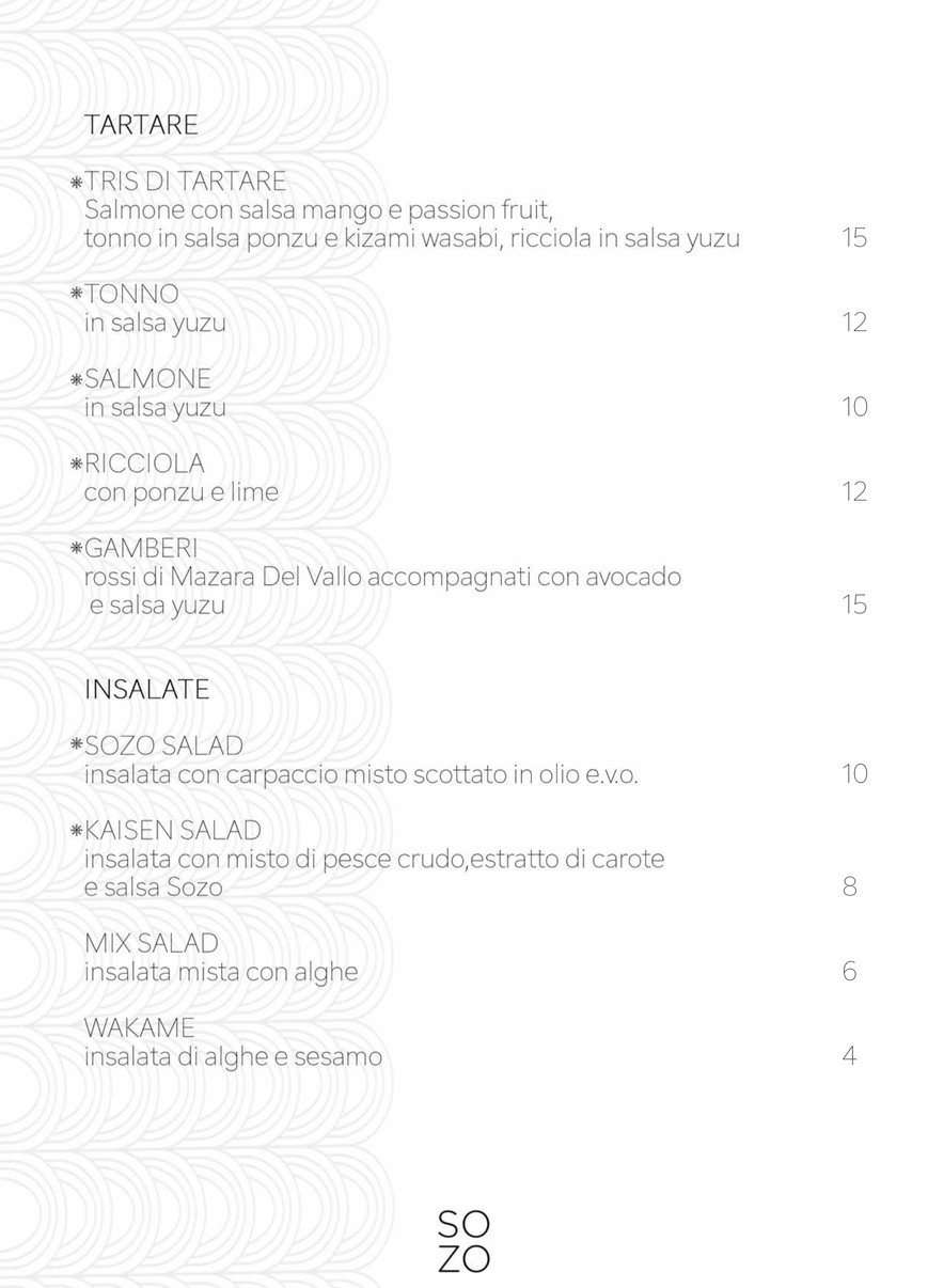 Sozo menu 3