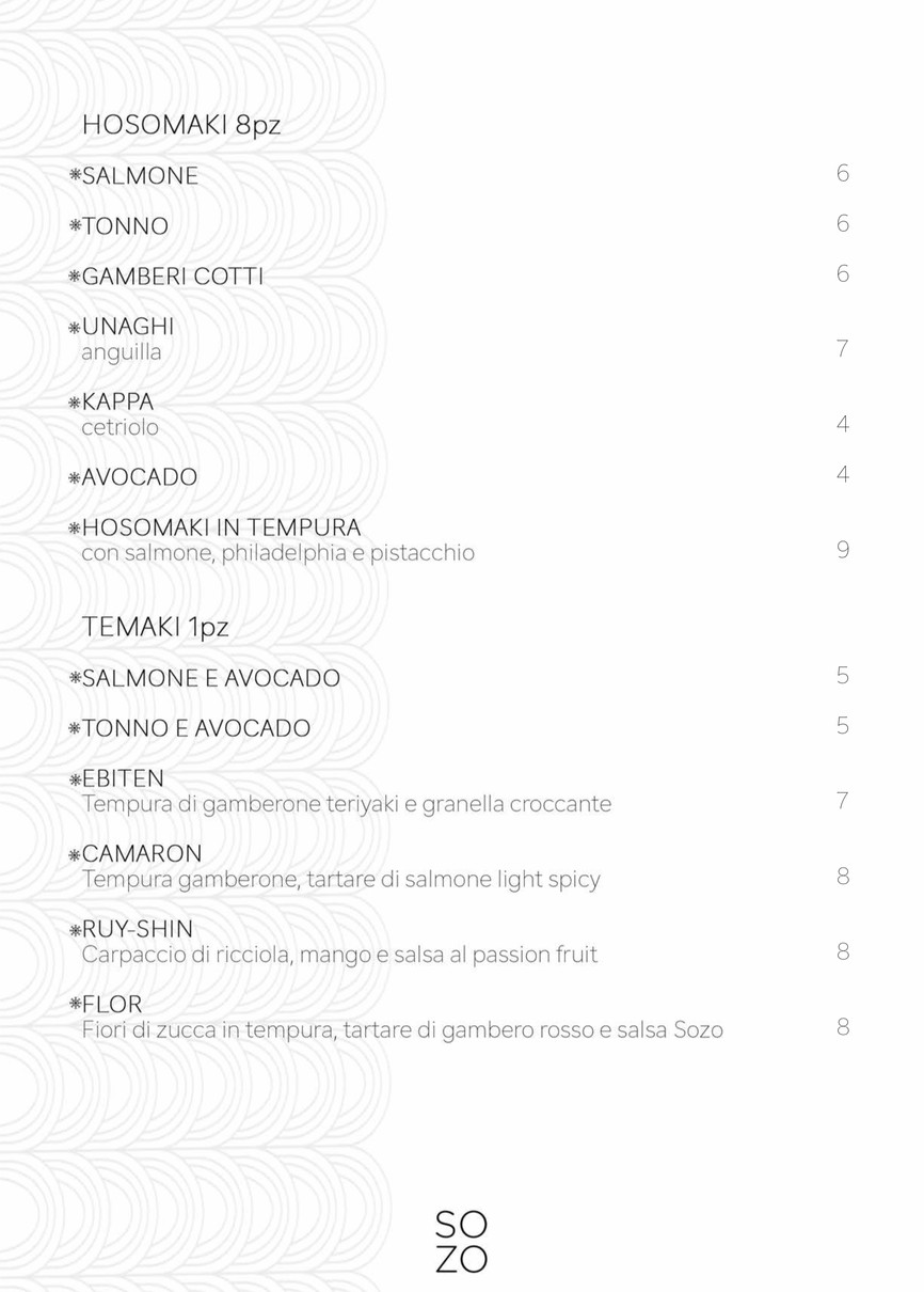 Sozo menu 6