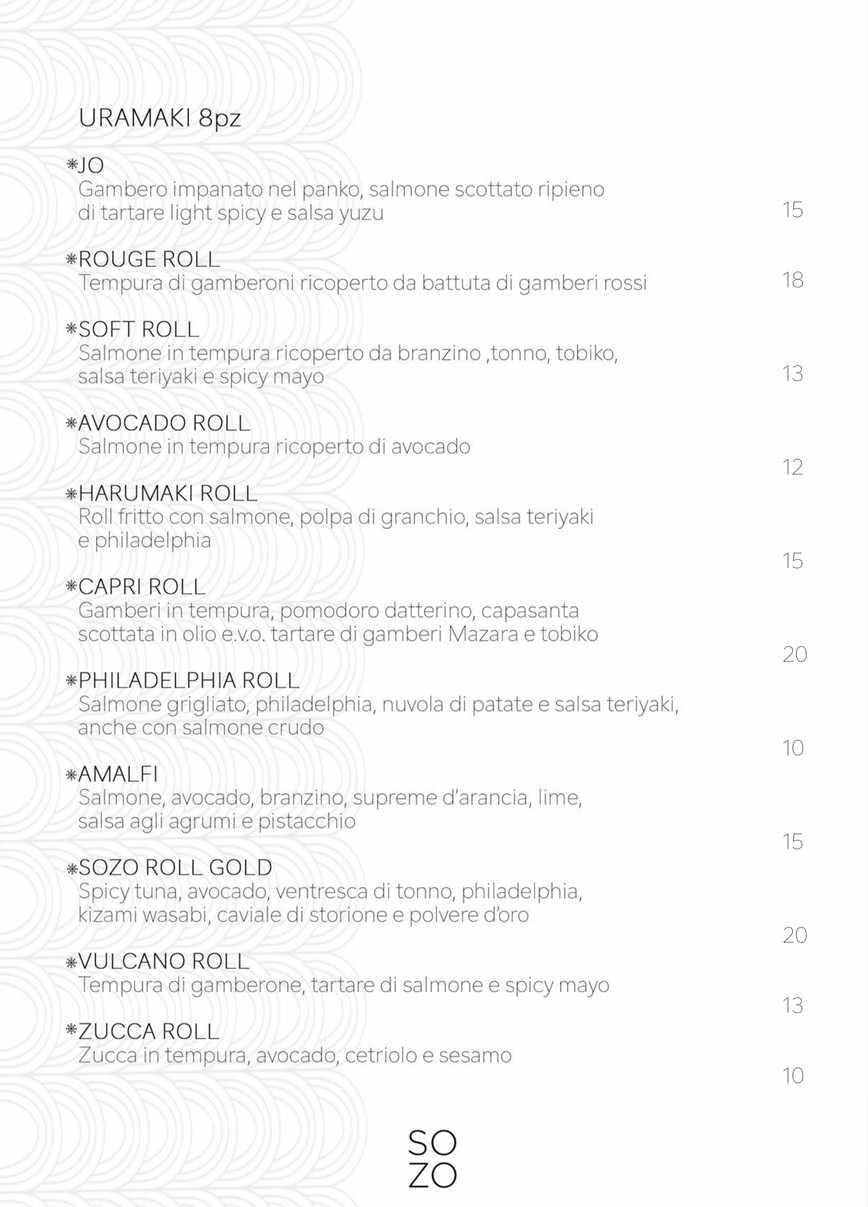 Sozo menu 7