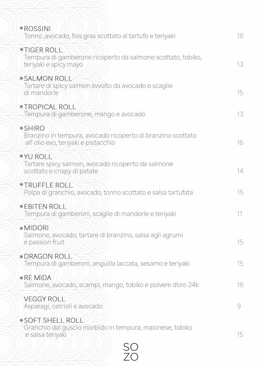 Sozo menu 8