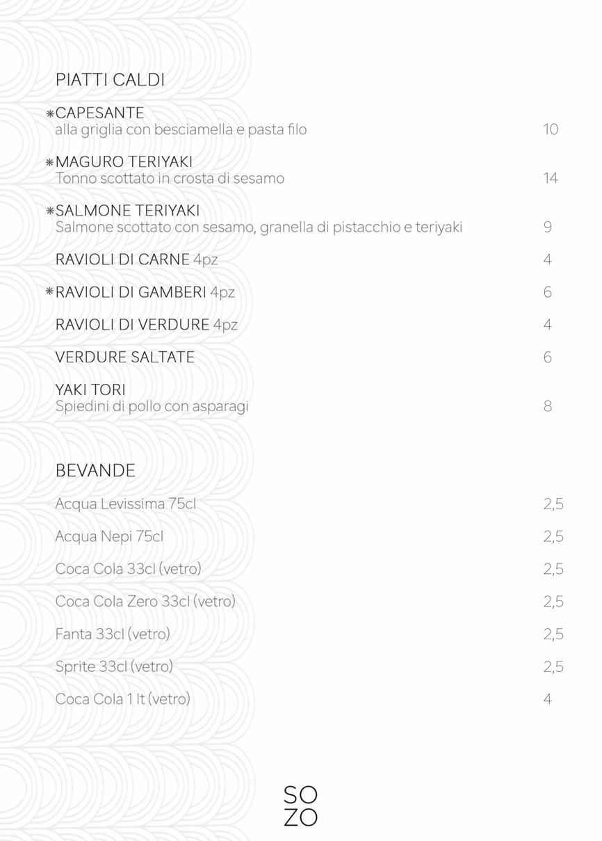 Sozo menu 10