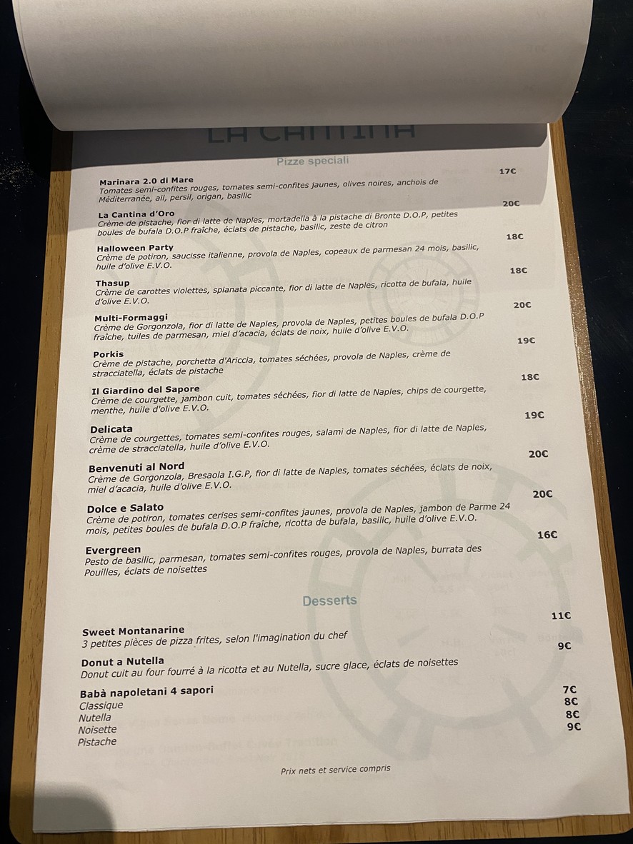 La cantina menu 2