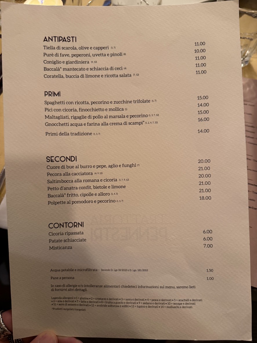 Trattoria Pennestri menu 2