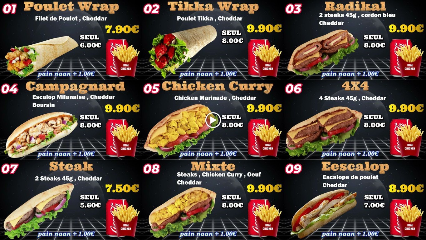 REAL CHICKEN menu 4