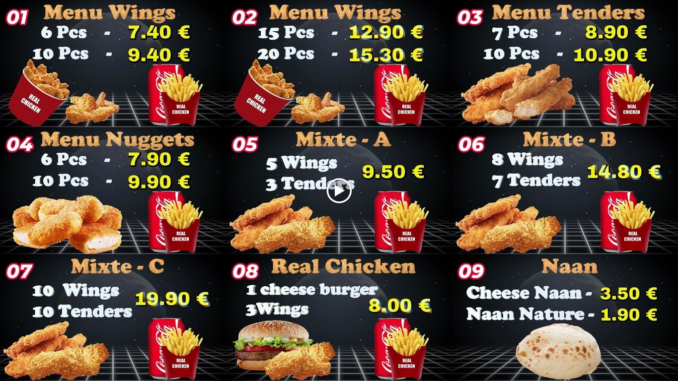 REAL CHICKEN menu 6