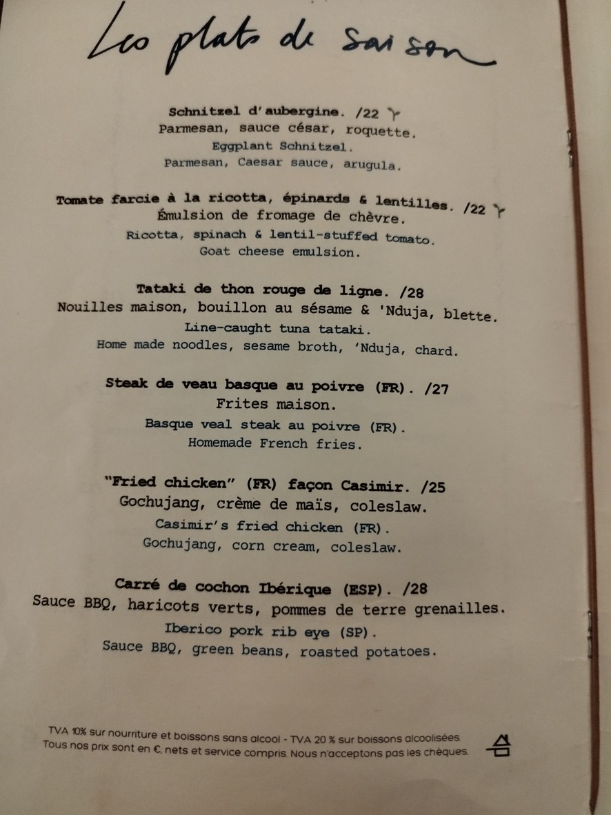 Casimir menu 4
