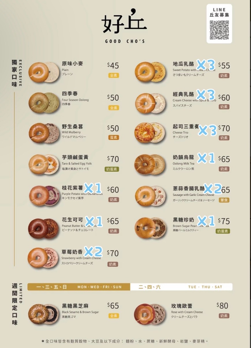 Hǎo qiū GOOD CHO's Xìnyì diàn menu 1