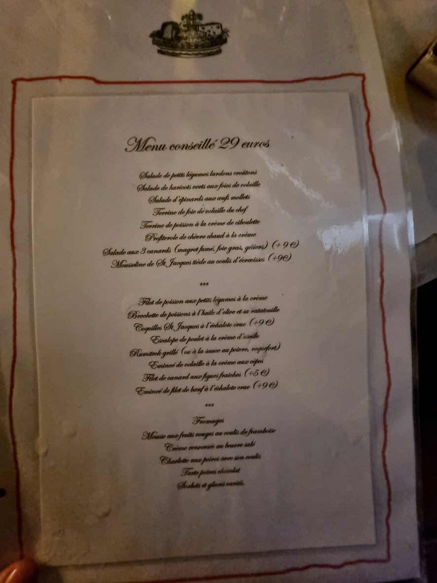 Le Connetable menu 2