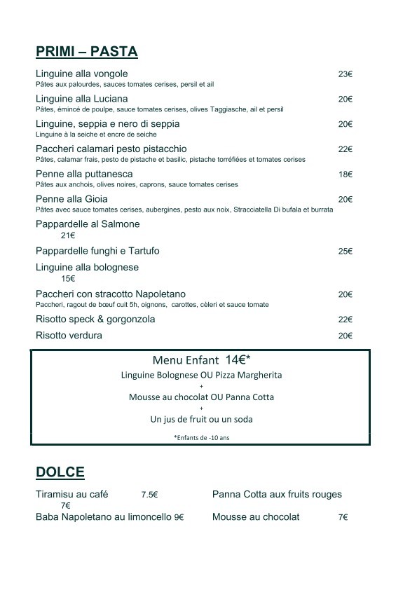 Gioia Ristorante menu 4