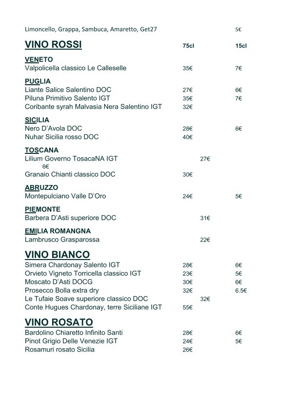 Gioia Ristorante menu 5