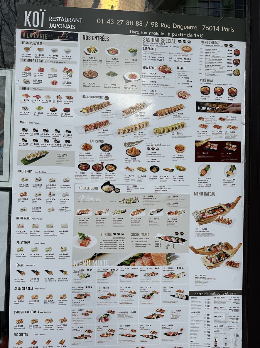Koï menu 1